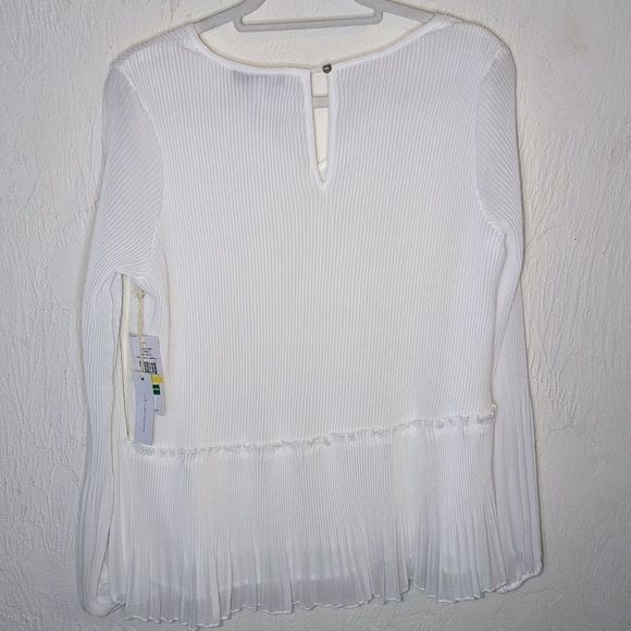 Fever Ribbed Long Sleeve Blouse Size Medium NWT - Picture 4 of 10